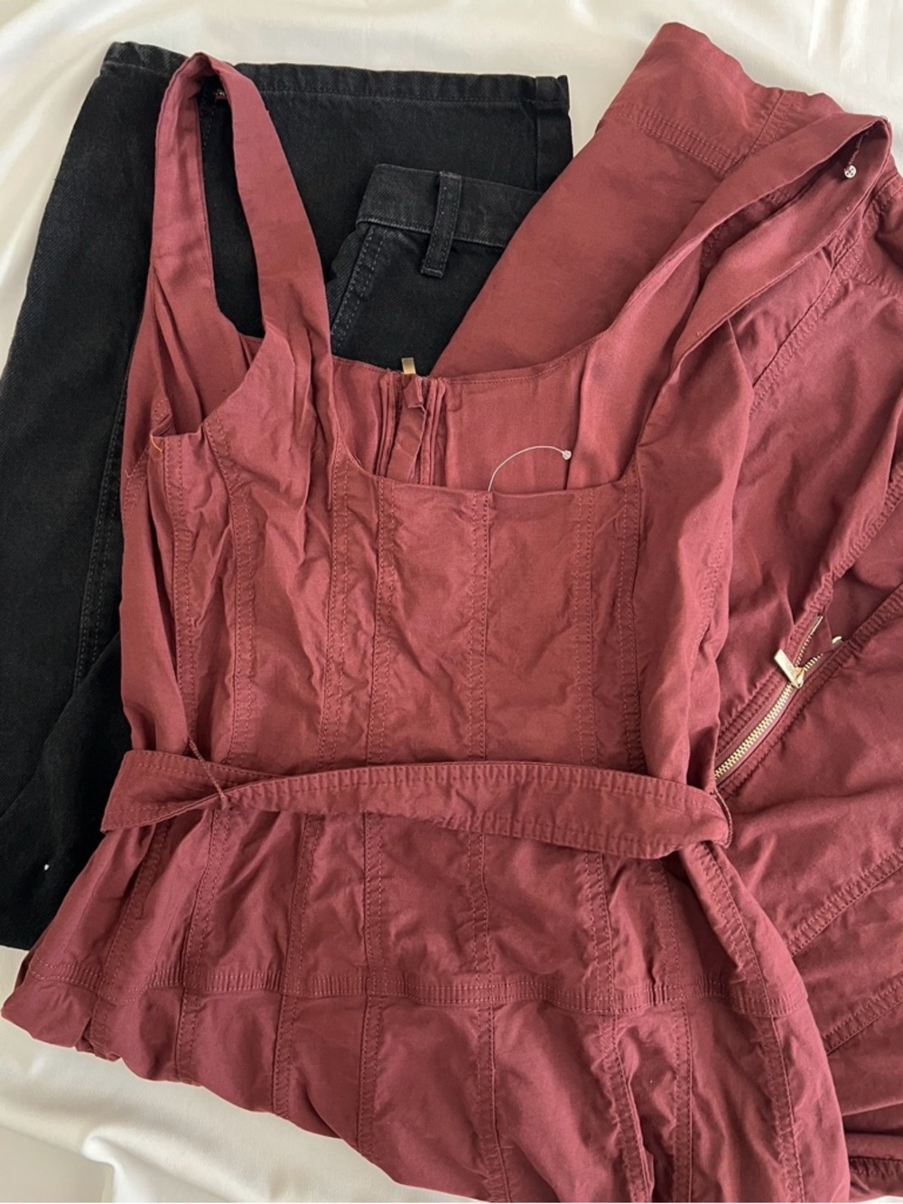 NWOT Anthropologie Sleeveless Zip-Front Tie Belted Mini Dress ✨ - Picture 6 of 6